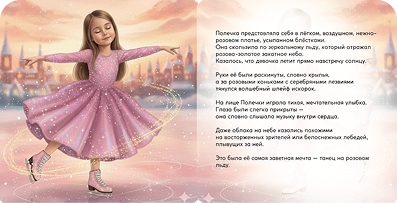 Разворот именной книги с иллюстрациями по фото - пример страниц внутри